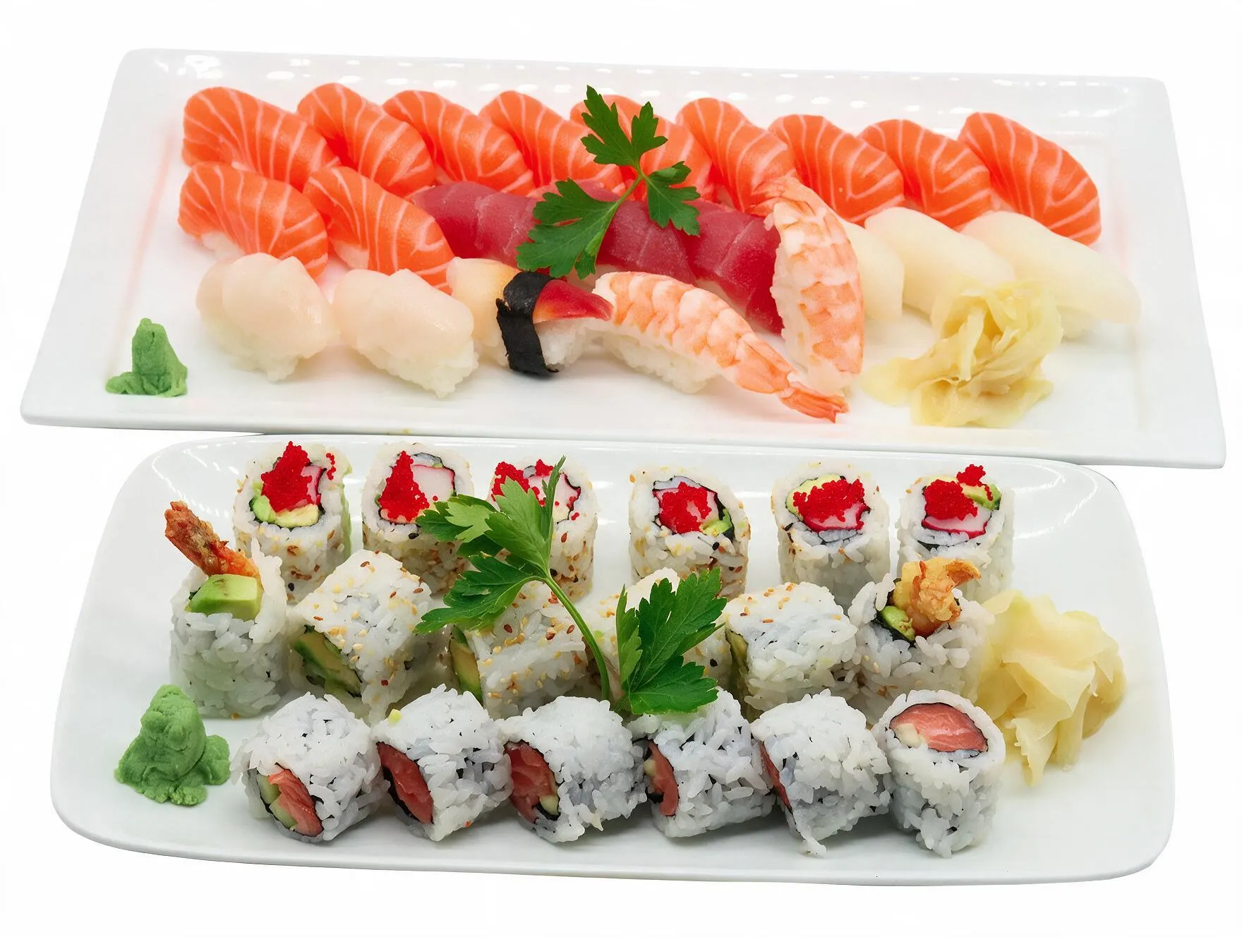 Sushi meny – nigiri og maki med laks og tunfisk – Sushi Huset Fornebu